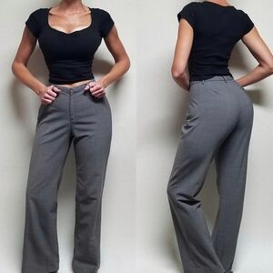 Y2K Vintage GAP Gray Stretchy High Waisted Straight Leg Slacks Pants Trousers 10